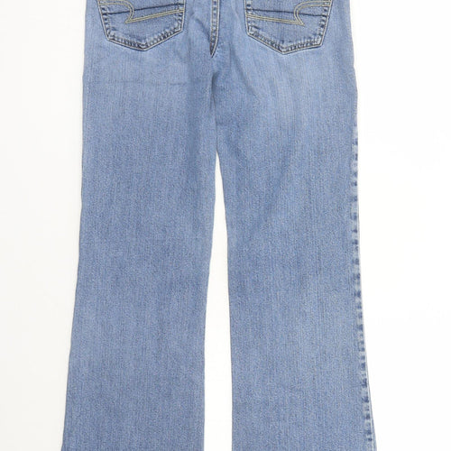 American Eagle Outfitters Womens Blue Cotton Bootcut Jeans Size 6 L30 in Regular Zip - Stretch