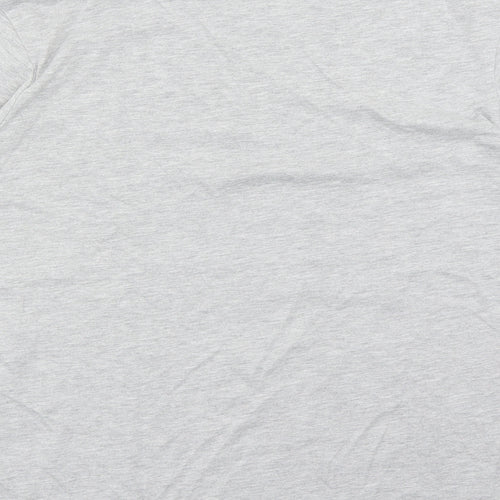 Pull&Bear Mens Grey Cotton T-Shirt Size M Round Neck - Take A Bite