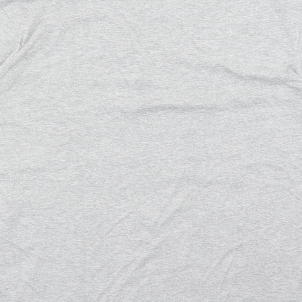 Pull&Bear Mens Grey Cotton T-Shirt Size M Round Neck - Take A Bite