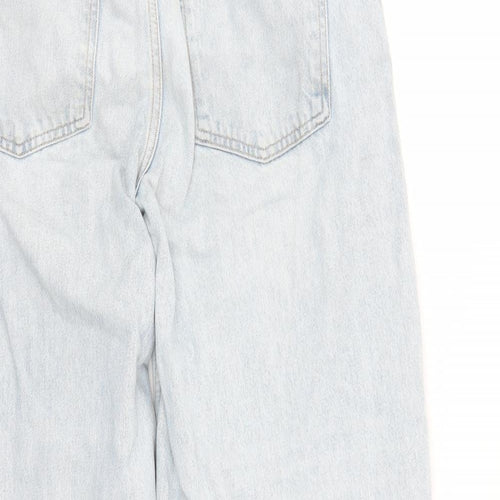 Zara Womens Blue Cotton Straight Jeans Size 32 in L31 in Regular Zip