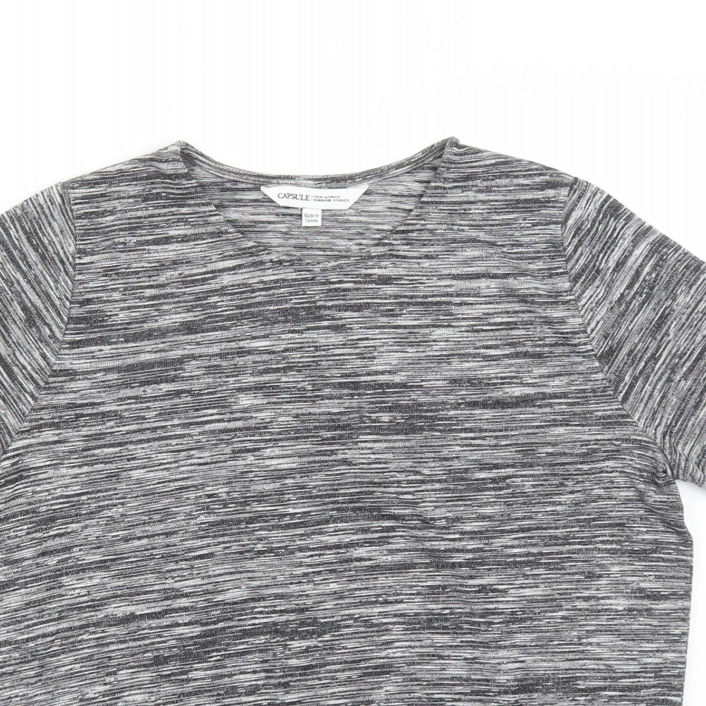 Capsule Womens Grey Polyester Basic T-Shirt Size 14 Round Neck