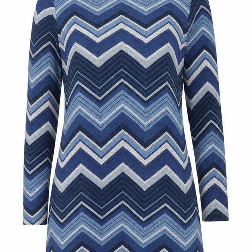 Lily Originals Womens Blue Boat Neck Geometric Polyester Pullover Jumper Size 12