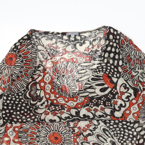 Per Una Womens Multicoloured Geometric Polyester Basic Blouse Size 18 V-Neck - Semi Sheer