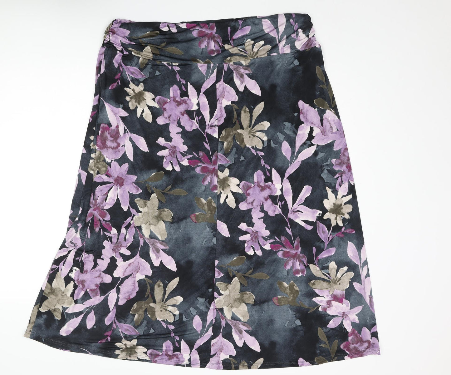 Leebe Womens Multicoloured Floral Viscose A-Line Skirt Size XL