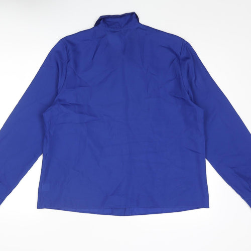 Debenhams Womens Blue Polyester Basic Button-Up Size 16 Collared - Embroidered