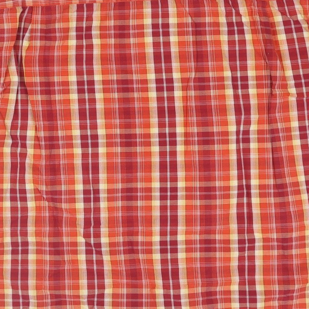 Marks and Spencer Mens Multicoloured Check Cotton Button-Up Size L Collared Button