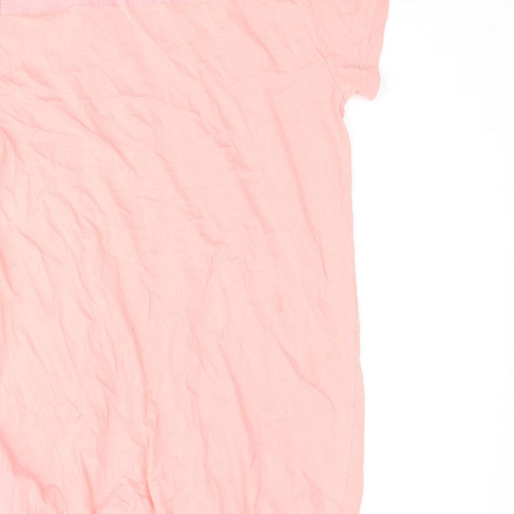 Trespass Womens Pink Cotton Basic Blouse Size S V-Neck - Pleated Lace Trim