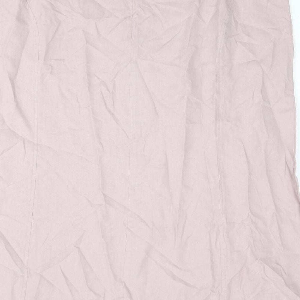 Bonmarché Womens Purple Lyocell Trumpet Skirt Size 20 Zip