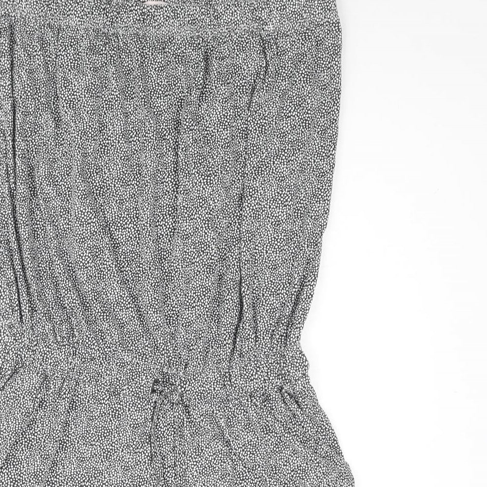 Baand Angels Womens Black Geometric Cotton Playsuit One-Piece Size 18 L3 in Pullover - Drawstring