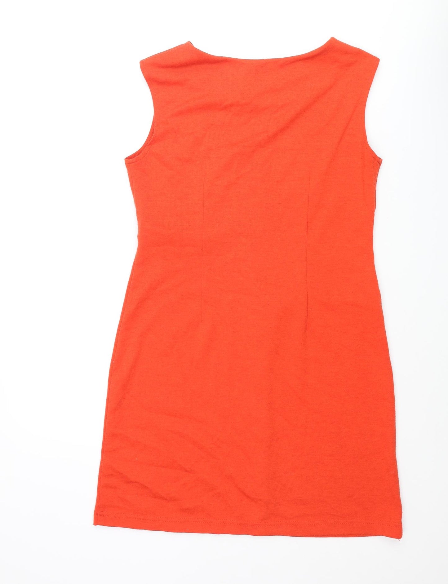 Dorothy Perkins Womens Red Polyester Mini Size 12 Round Neck Pullover - Zip Detail