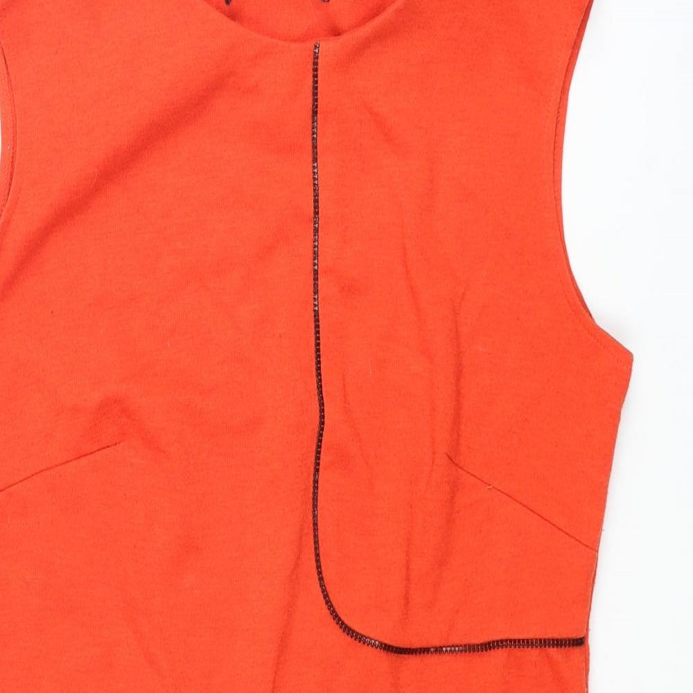 Dorothy Perkins Womens Red Polyester Mini Size 12 Round Neck Pullover - Zip Detail