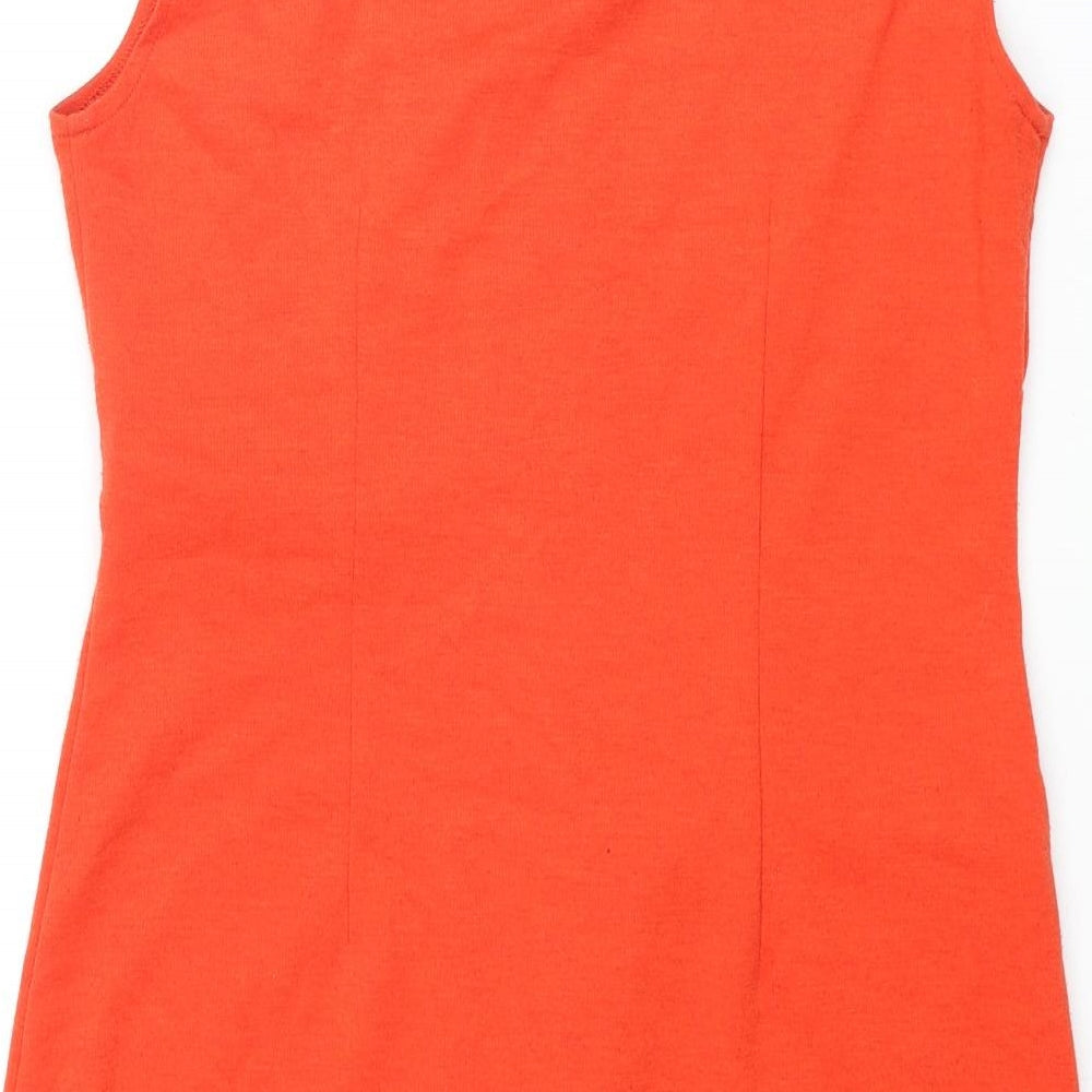 Dorothy Perkins Womens Red Polyester Mini Size 12 Round Neck Pullover - Zip Detail