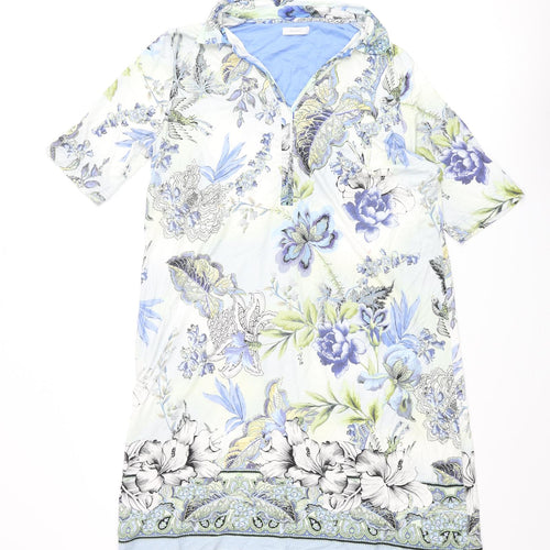 Riani Womens Multicoloured Floral Viscose Shift Size 16 Collared Pullover