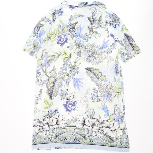 Riani Womens Multicoloured Floral Viscose Shift Size 16 Collared Pullover