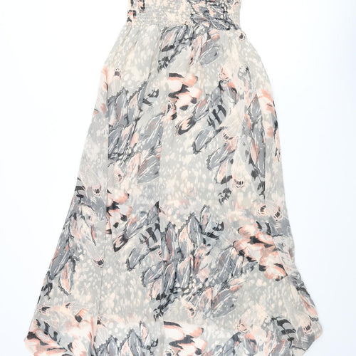 Miss Selfridge Womens Multicoloured Geometric Polyester Fit & Flare Size 4 Square Neck Pullover