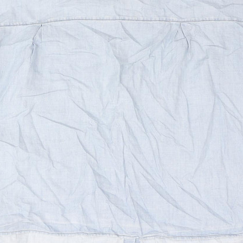 Marks and Spencer Womens Blue Cotton Basic Button-Up Size 18 Collared