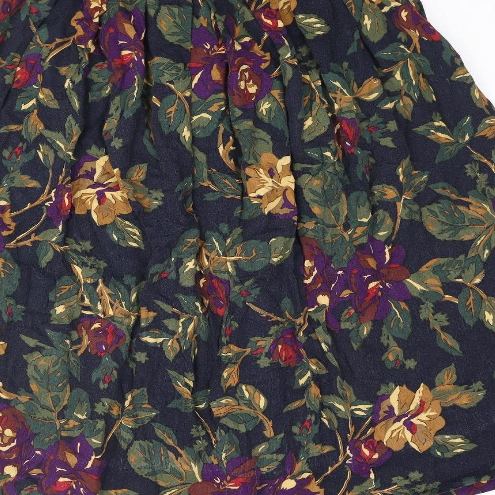 Deceptions Womens Multicoloured Floral Viscose Flare Skirt Size 16 Button