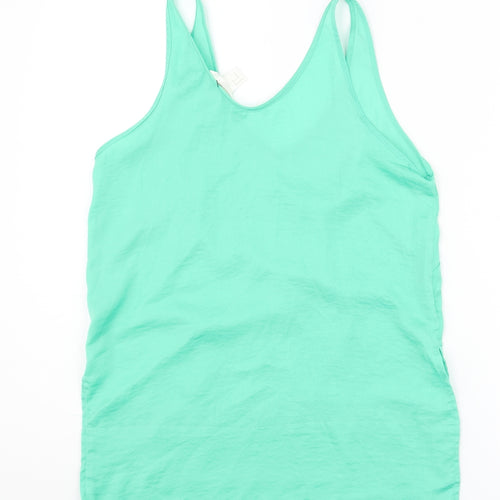 H&M Womens Green Polyester Camisole Blouse Size 6 V-Neck