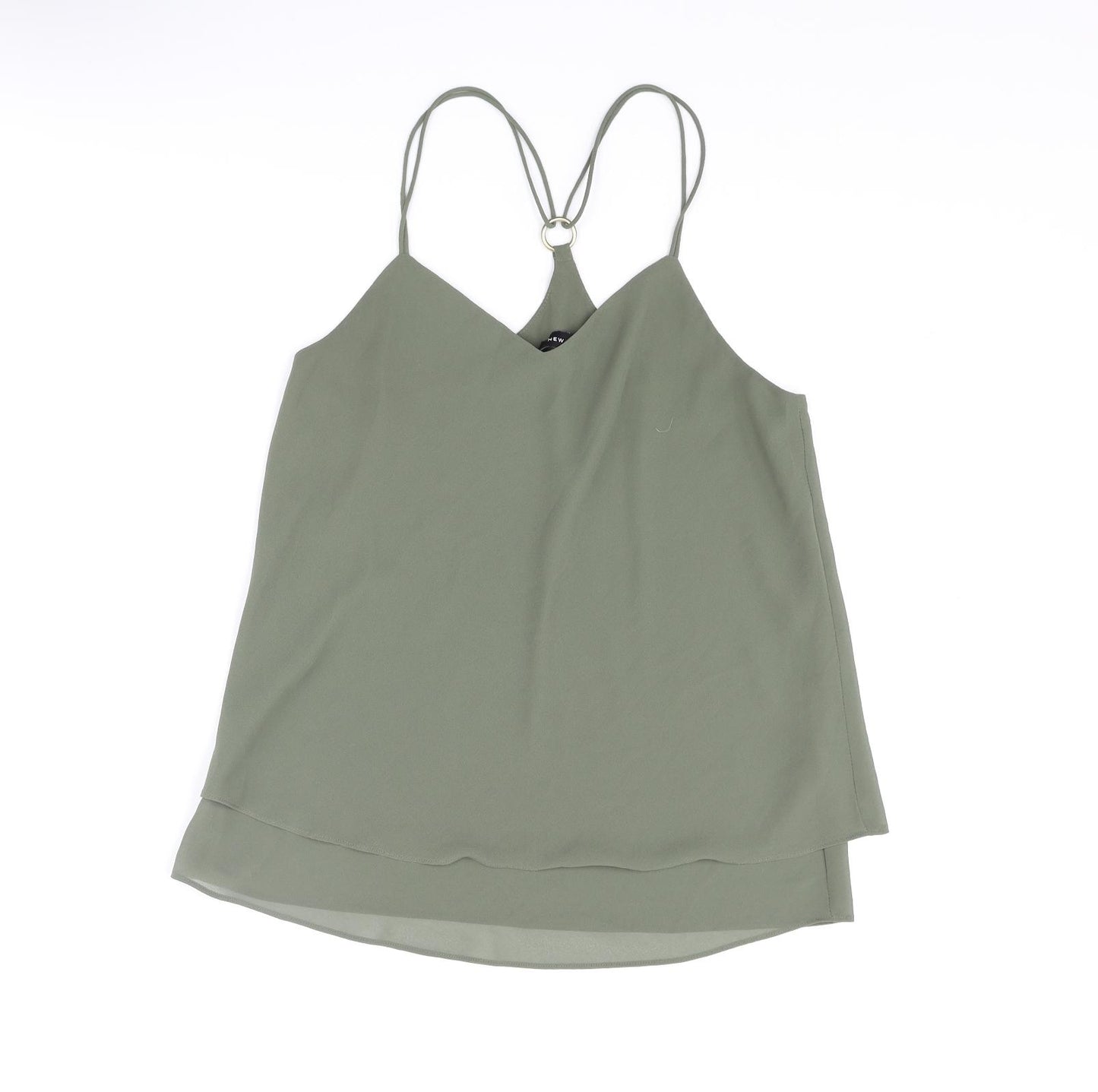 New Look Womens Green Polyester Camisole Blouse Size 10 V-Neck