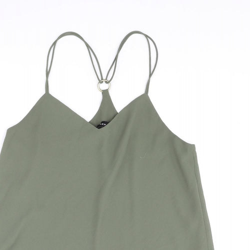 New Look Womens Green Polyester Camisole Blouse Size 10 V-Neck