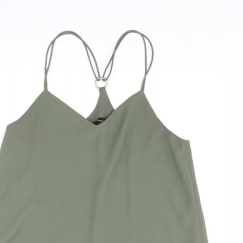 New Look Womens Green Polyester Camisole Blouse Size 10 V-Neck