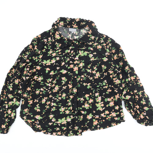Oliver Bonas Womens Multicoloured Floral Viscose Basic Blouse Size 18 Collared