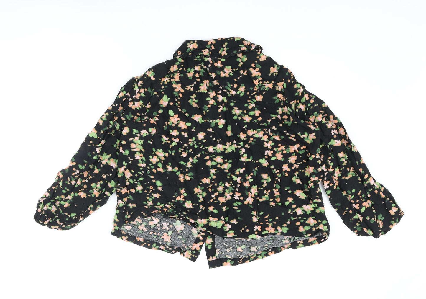 Oliver Bonas Womens Multicoloured Floral Viscose Basic Blouse Size 18 Collared
