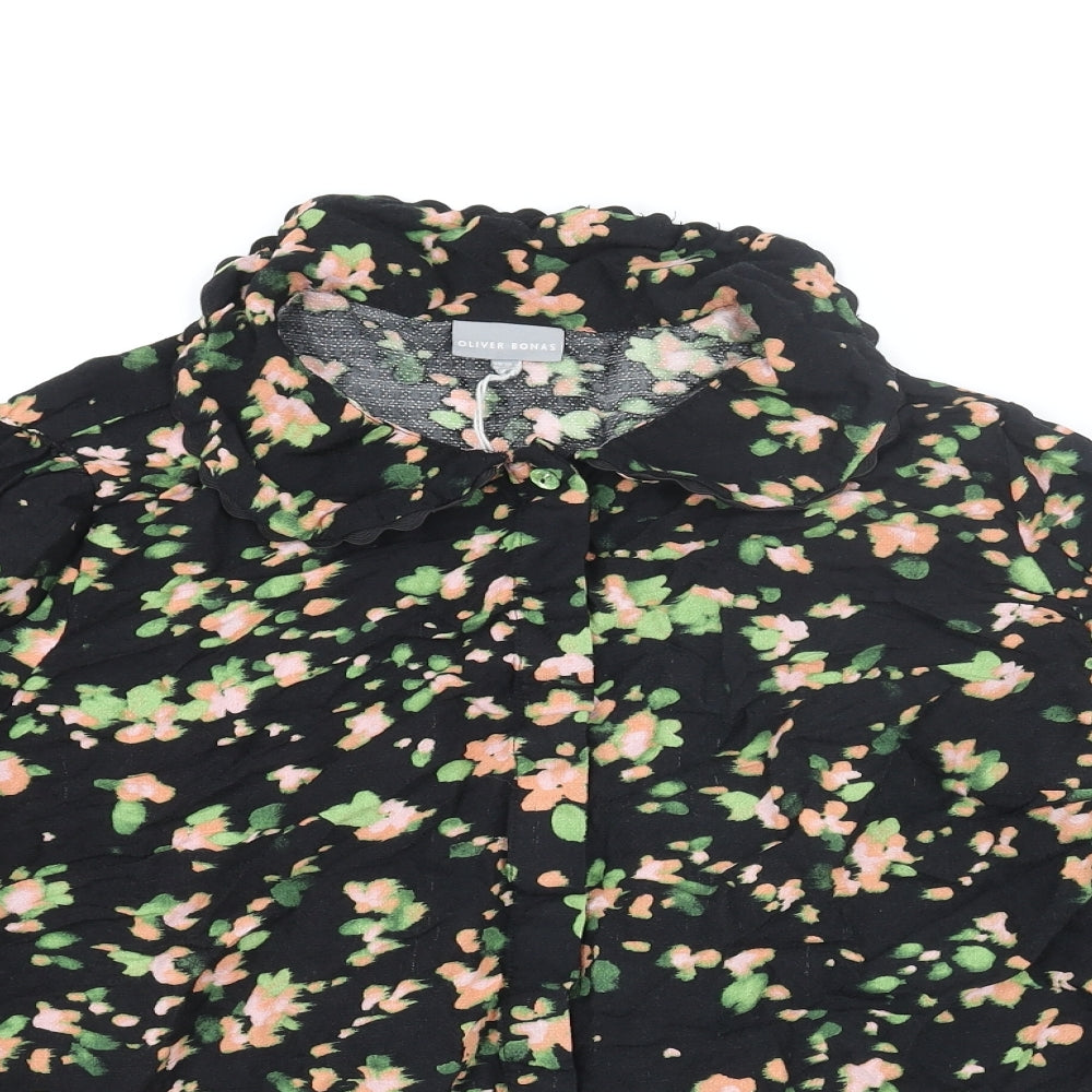 Oliver Bonas Womens Multicoloured Floral Viscose Basic Blouse Size 18 Collared