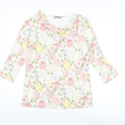 Uta Raasch Womens Multicoloured Floral Viscose Basic Blouse Size 16 Cowl Neck