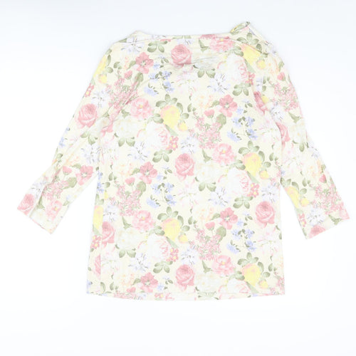 Uta Raasch Womens Multicoloured Floral Viscose Basic Blouse Size 16 Cowl Neck