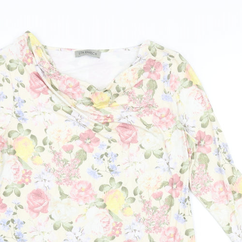 Uta Raasch Womens Multicoloured Floral Viscose Basic Blouse Size 16 Cowl Neck
