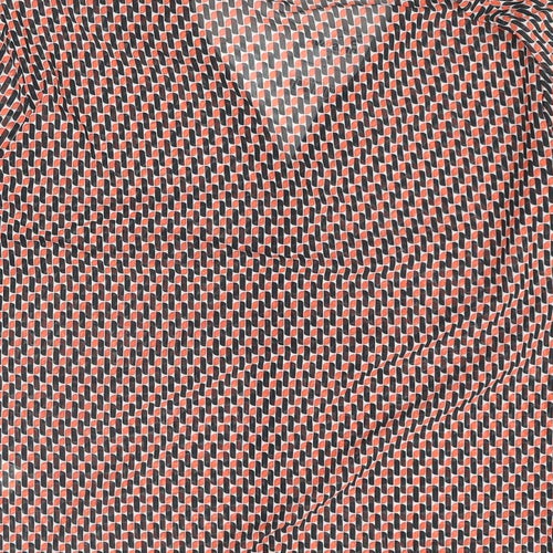 NEXT Womens Multicoloured Geometric Polyester Basic Button-Up Size 16 Collared - Semi Sheer Rouched
