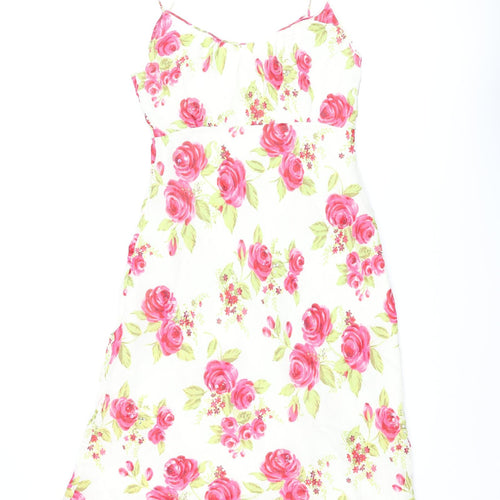 Marks and Spencer Womens Multicoloured Floral Viscose Shift Size 12 Scoop Neck Pullover
