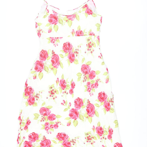 Marks and Spencer Womens Multicoloured Floral Viscose Shift Size 12 Scoop Neck Pullover