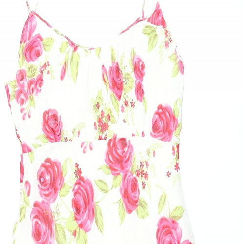 Marks and Spencer Womens Multicoloured Floral Viscose Shift Size 12 Scoop Neck Pullover