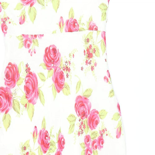 Marks and Spencer Womens Multicoloured Floral Viscose Shift Size 12 Scoop Neck Pullover