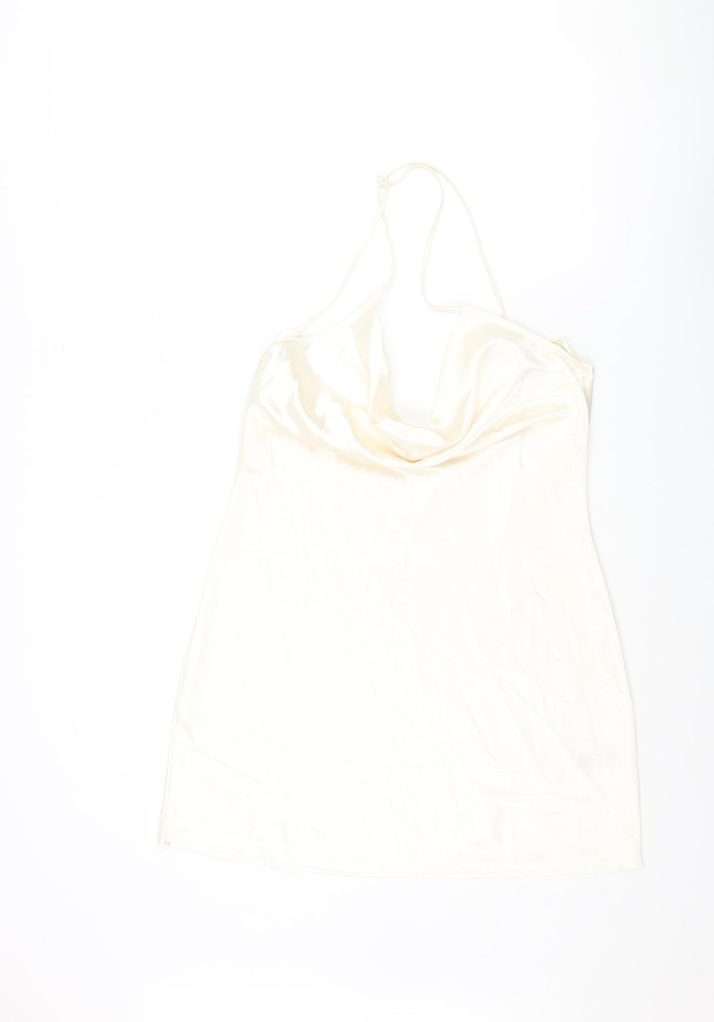 Divided by H&M Womens Ivory Polyester Slip Dress Size 10 Cowl Neck Pullover
