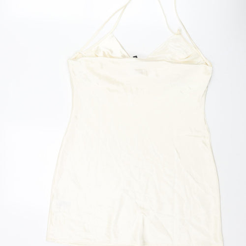 Divided by H&M Womens Ivory Polyester Slip Dress Size 10 Cowl Neck Pullover