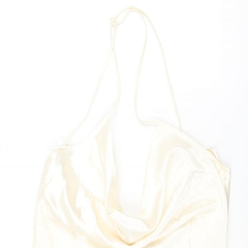 Divided by H&M Womens Ivory Polyester Slip Dress Size 10 Cowl Neck Pullover