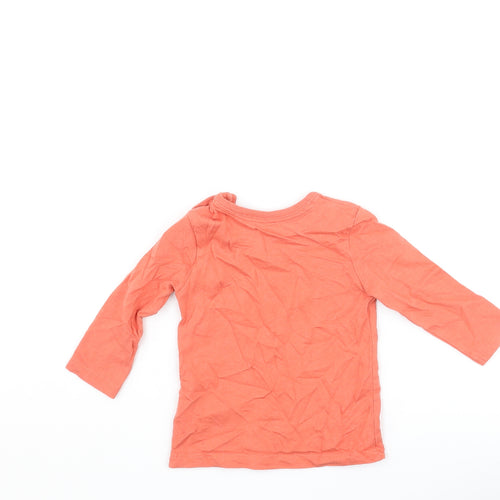 Disney Baby Orange Cotton Basic T-Shirt Size 3-6 Months Crew Neck Snap - Mickey Mouse 1928
