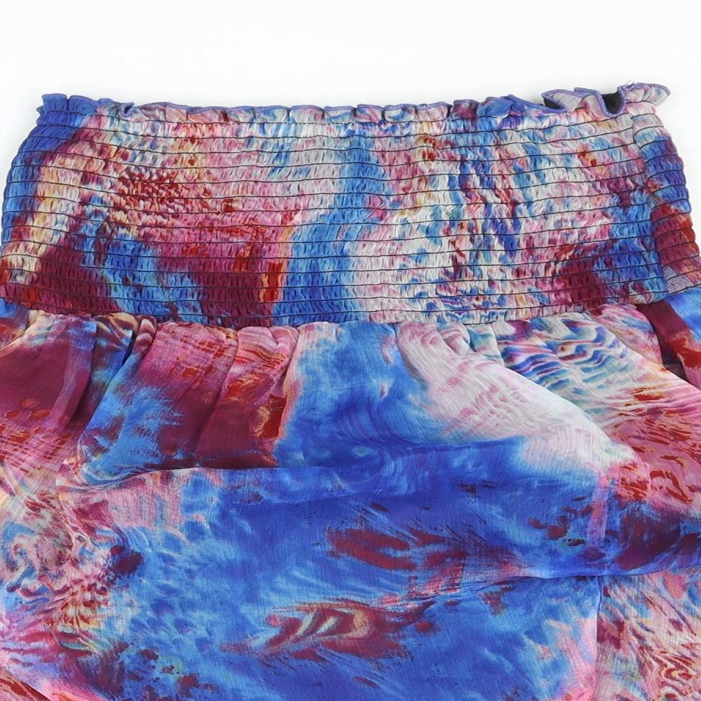 NEXT Womens Multicoloured Geometric Polyester Basic Blouse Size 12 Square Neck