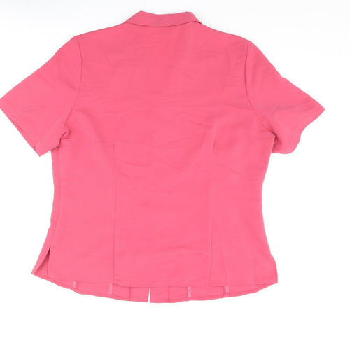 Bonmarché Womens Pink Polyester Basic Blouse Size 16 Collared - Embroidered