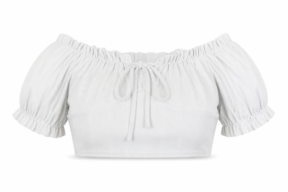 Boohoo Womens Grey Polyester Cropped Blouse Size 14 Boat Neck - Frill
