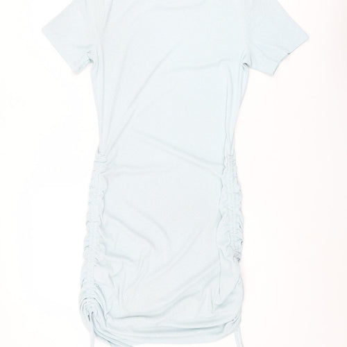 Divided by H&M Womens Blue Polyester Bodycon Size M Round Neck Pullover - Drawstring