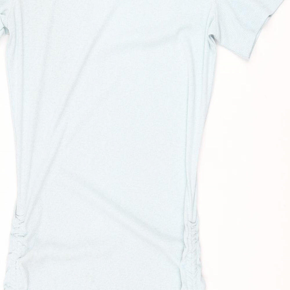 Divided by H&M Womens Blue Polyester Bodycon Size M Round Neck Pullover - Drawstring