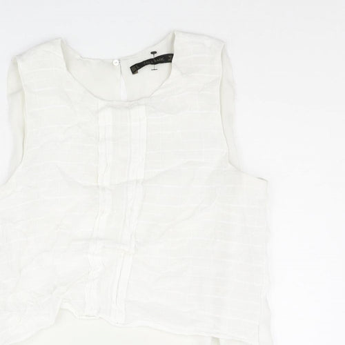 Zara Womens White Polyester Basic Blouse Size S Round Neck - Layered