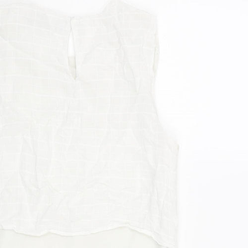 Zara Womens White Polyester Basic Blouse Size S Round Neck - Layered