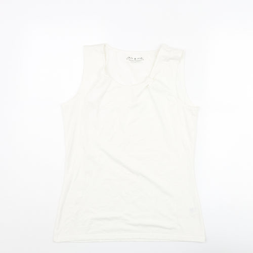 Royal Robbins Womens Ivory Polyester Camisole Tank Size M Round Neck