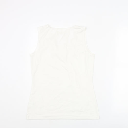 Royal Robbins Womens Ivory Polyester Camisole Tank Size M Round Neck