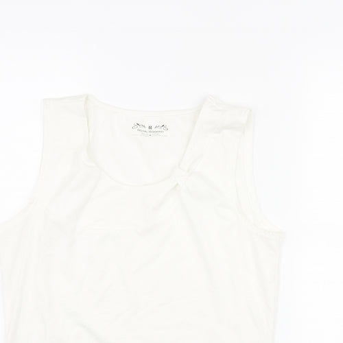 Royal Robbins Womens Ivory Polyester Camisole Tank Size M Round Neck